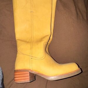 Frye Yellow Leather Heeled Boots